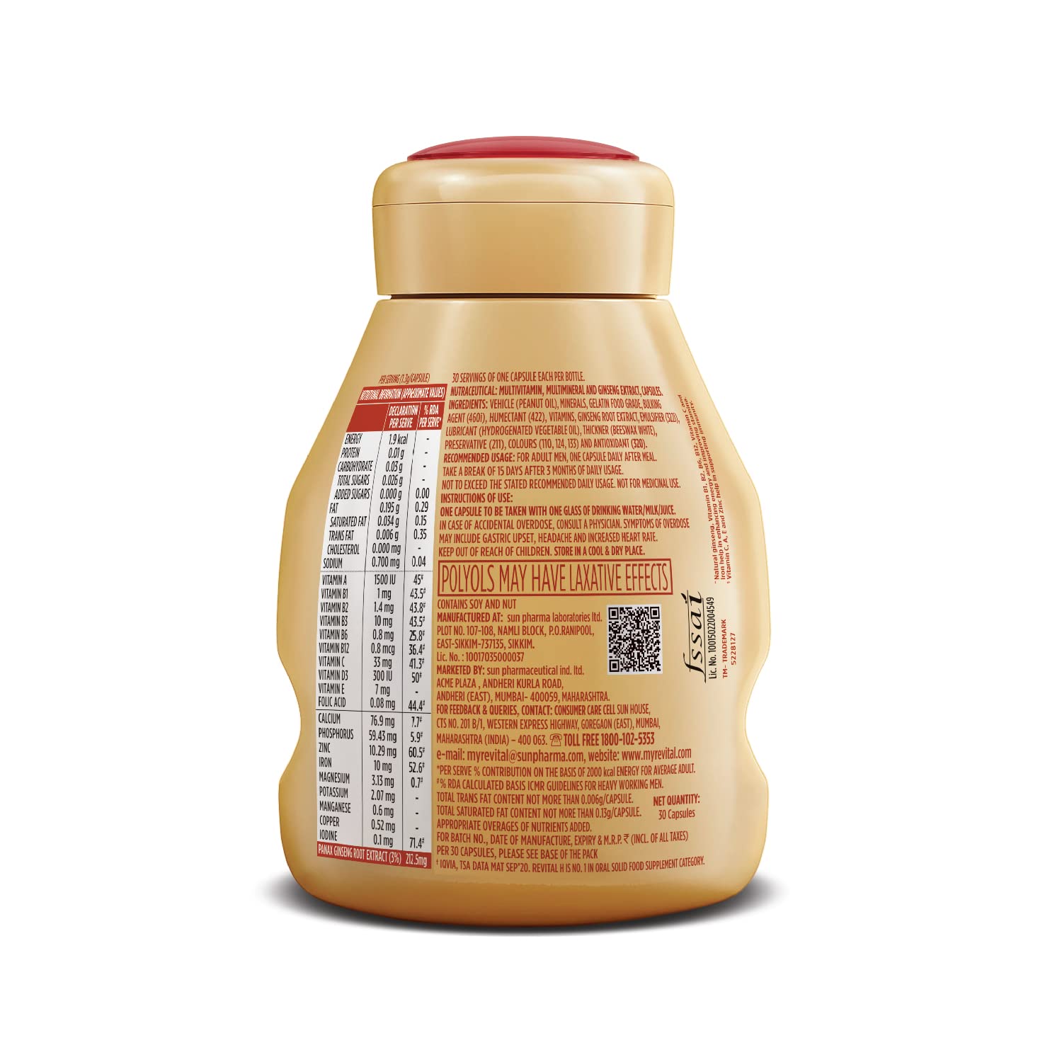 Revital H Men Multivitamin with Calcium,Zinc & Ginseng For Immunity Capsule