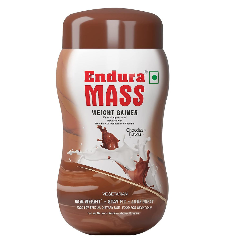 Endura Mass Weight Gainer Powder – Banana, Chocolate & Vanilla | 500g & 1Kg