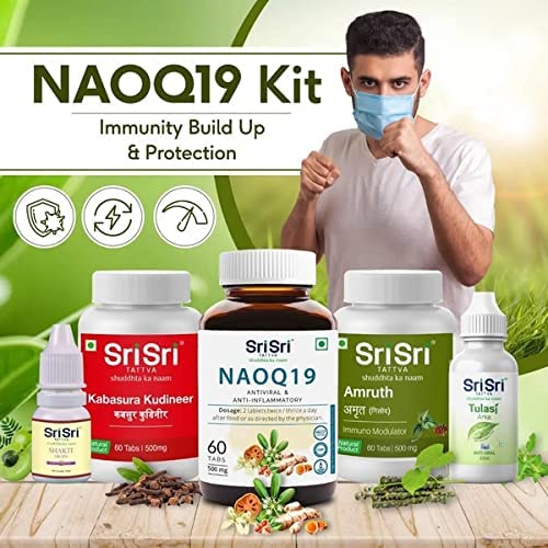 Sri Sri Tattva Ayurvedic NAOQ19 500 mg, antiviral und entzündungshemmend, 60 Tabletten