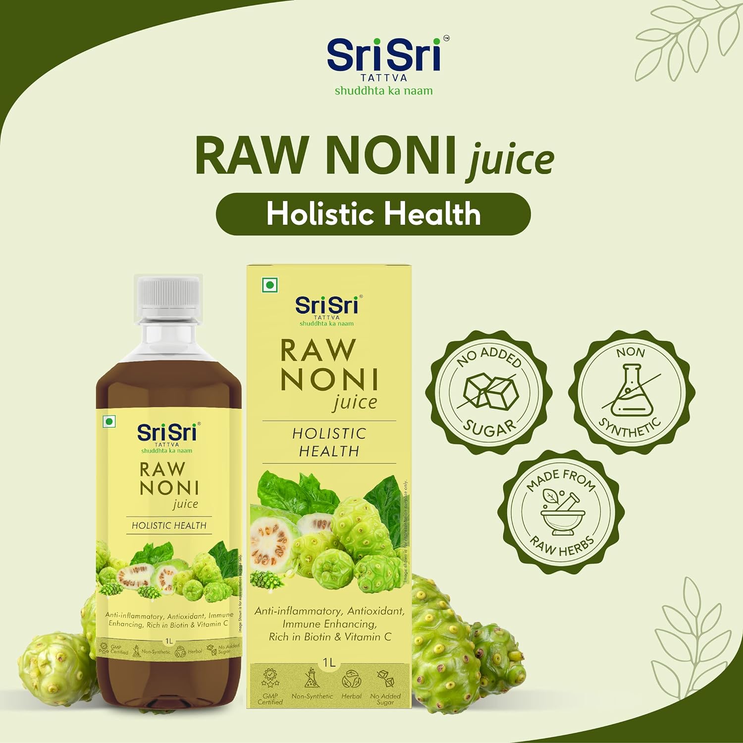 Sri Sri Tattva Ayurvedic Raw Noni Juice Holistic Health Liquid 1 Litre