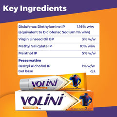 Volini Pain Relief Gel For Sprain,Muscle,Joint,Neck & Low Back Pain Bone,Joint & Muscle Care