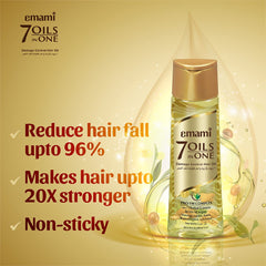 Emami 7 Oils In One Non Sticky And Non Greasy Hair Oil,Free of Sulphates Oil 200ml