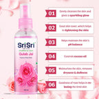 Sri Sri Tattva Gulab Jal reinigt und erfrischt die Haut, Premium-Rosenwasserspray, 100 ml