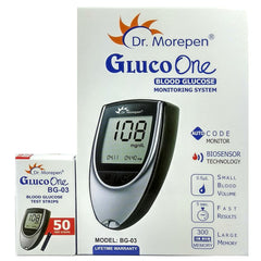 Dr. Morepen BG-03 Gluco One Glucometer-Kombination, 50 Streifen (mehrfarbig)