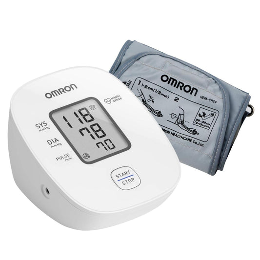 Omron HEM 7121J Vollautomatisches digitales Blutdruckmessgerät mit Intellisense-Technologie, weiß