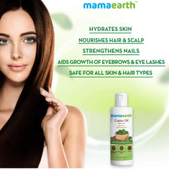 Mamaearth Castor Oil for Healthier Skin,Hair and Nails with 100% Pure and Natural Cold-Pressed Oil 150ml