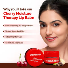 Mamaearth Cherry Moisture Therapy Lip Balm with Cherry & Vitamin E for Dry & Chapped Lips 15g