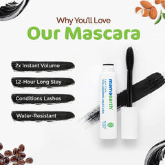 Mamaearth Lash Care Volumizing Mascara with Castor Oil & Almond Oil for 2X Instant Volume 13g