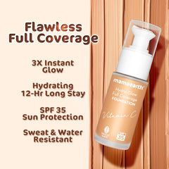 Mamaearth Hydra Glow Full Coverage Foundation With Vitamin C & Turmeric 30ml