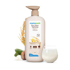 Mamaearth Rice Water Hydrating Body Lotion with Rice Water & Niacinamide for Dewy Glass Skin 400ml