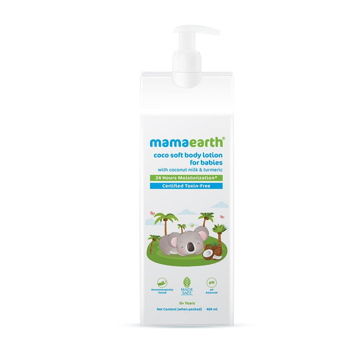 Mamaearth Coco Soft Body Lotion with Coconut Milk & Turmeric for 24-Hour Moisturization 400ml