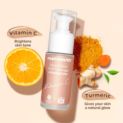 Mamaearth Hydra Glow Full Coverage Foundation With Vitamin C & Turmeric 30ml