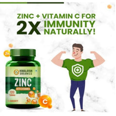 Himalayan Organics Zinkcitrat mit Vitamin C und Alfalfa unterstützt ein gesundes Immunsystem, 120 vegetarische Tabletten