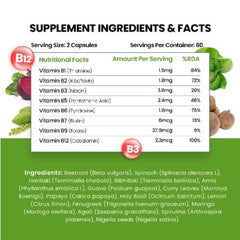 Himalayan Organics Plant Based Vitamin B12 Natural 60 Vegetarian Capsules