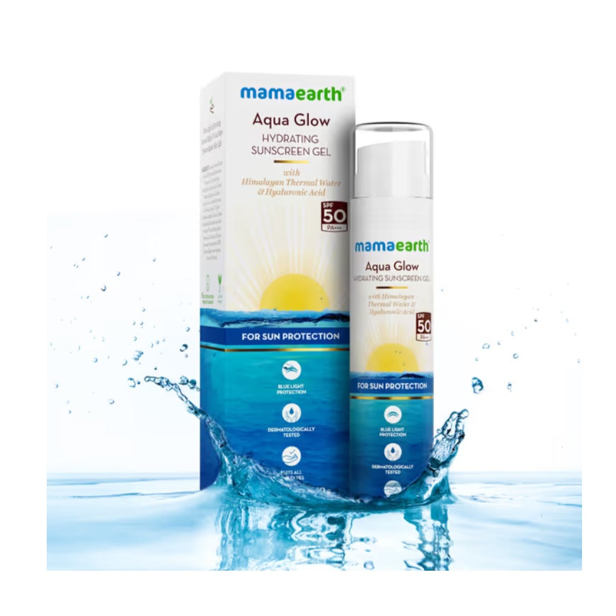 Mamaearth Aqua Glow Hydrating Sunscreen Gel with Himalayan Thermal Water and Hyaluronic Acid 50g