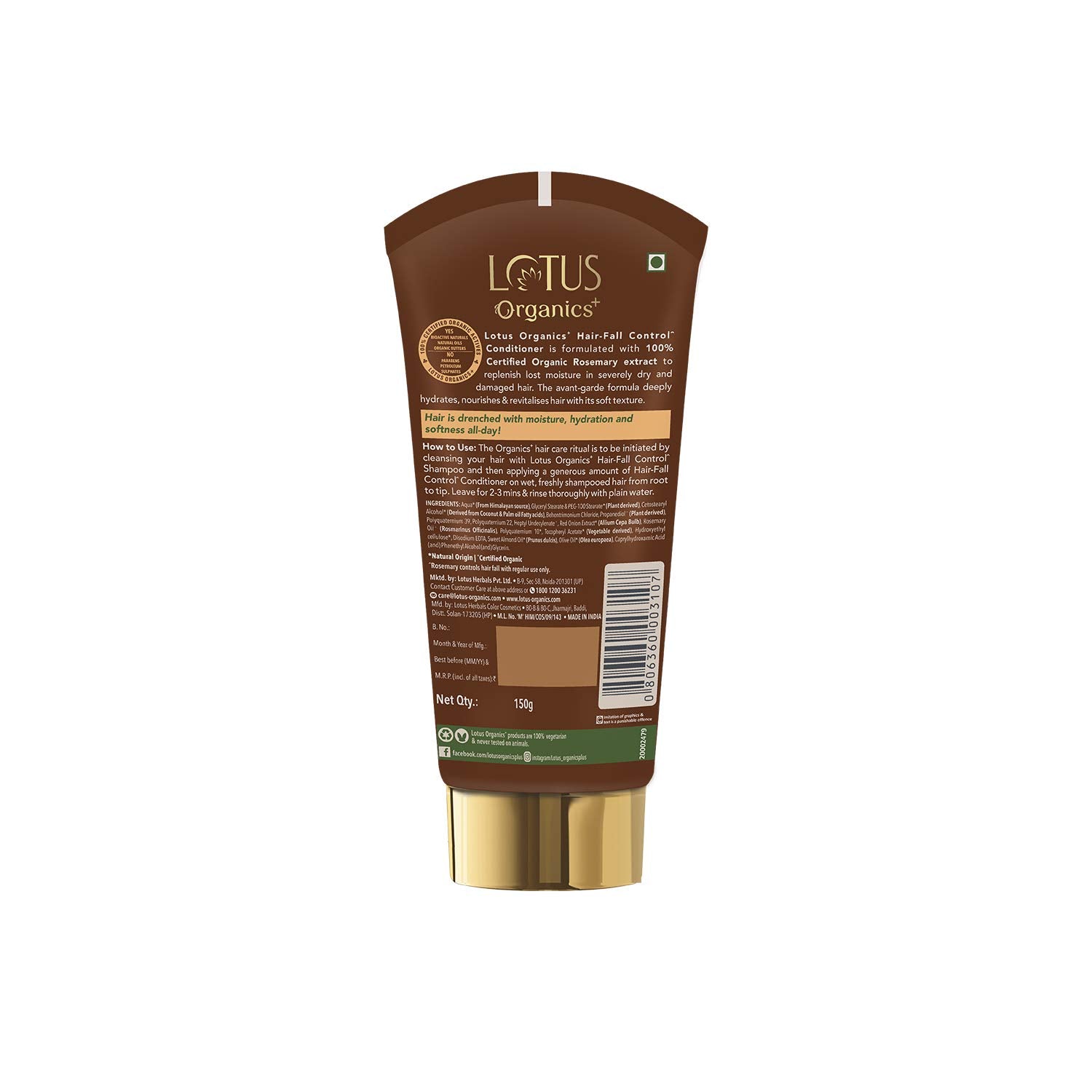 Lotus Organics+ Cosmetics Hair Fall Control Conditioner 150g