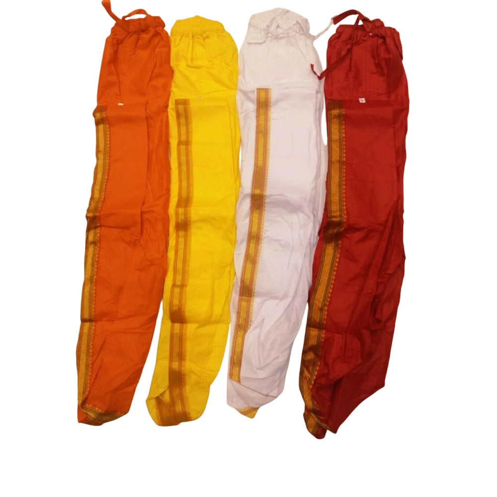 Indian Ethnic Party Wear Pure Soft Silk Border Readymade Men Dhoti for Dhoti Lovers