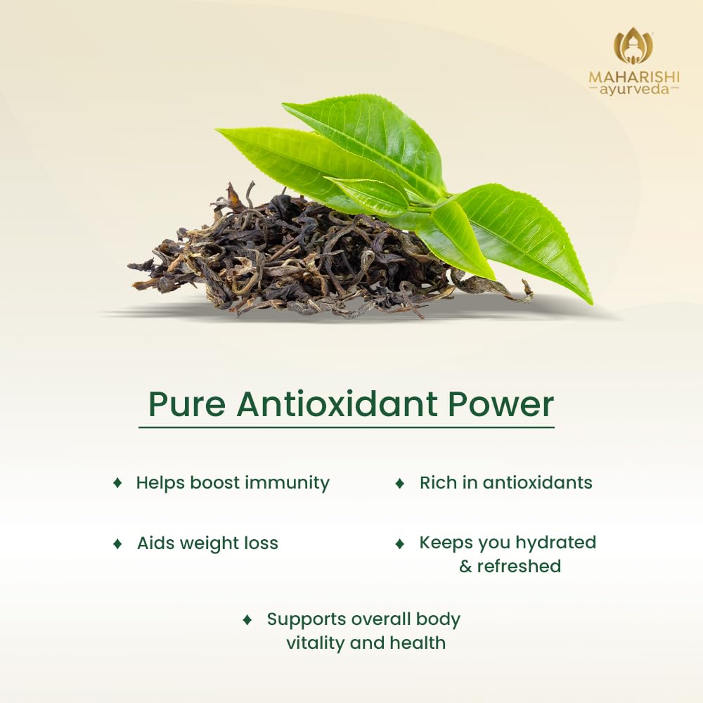 Maharishi Tulsi Green Tea Lemon Ginger Ayurvedic Stress Relief & Immunity 20 Tea Bag