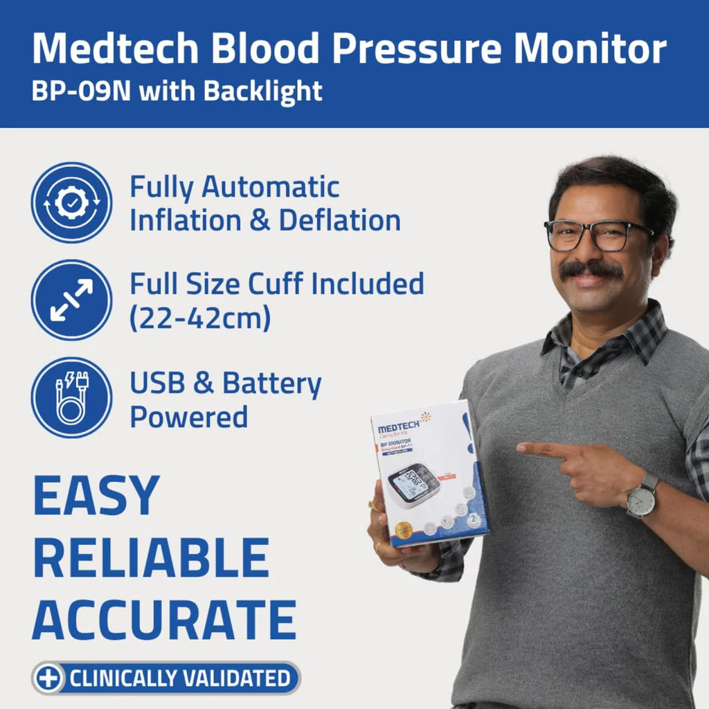 Medtech Automatic Digital BP Machine Blood Pressure Monitor BP09N (with backlight)