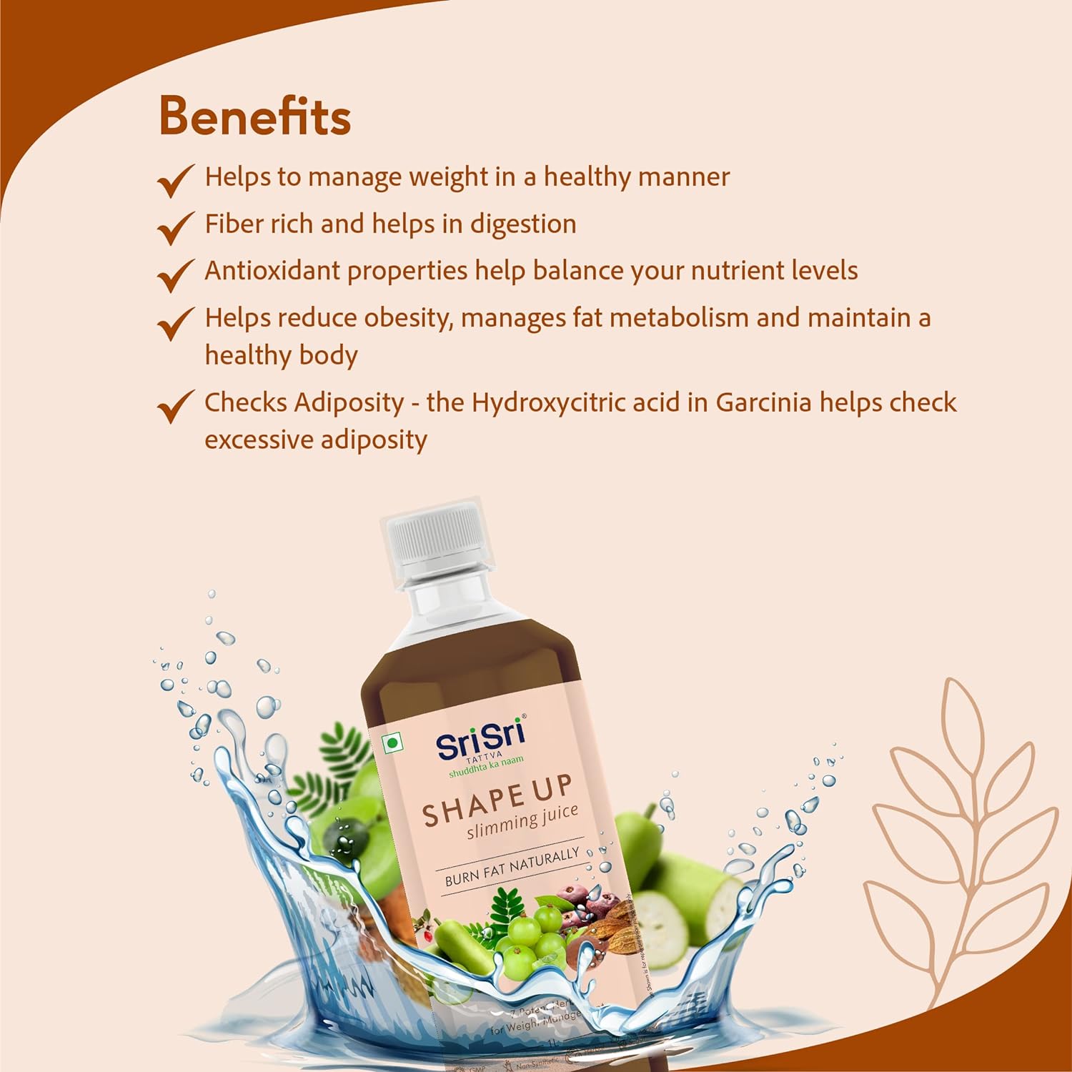 Sri Sri Tattva Ayurvedic Shape Up Slimming Juice For Weight Management Liquid 1 Litre