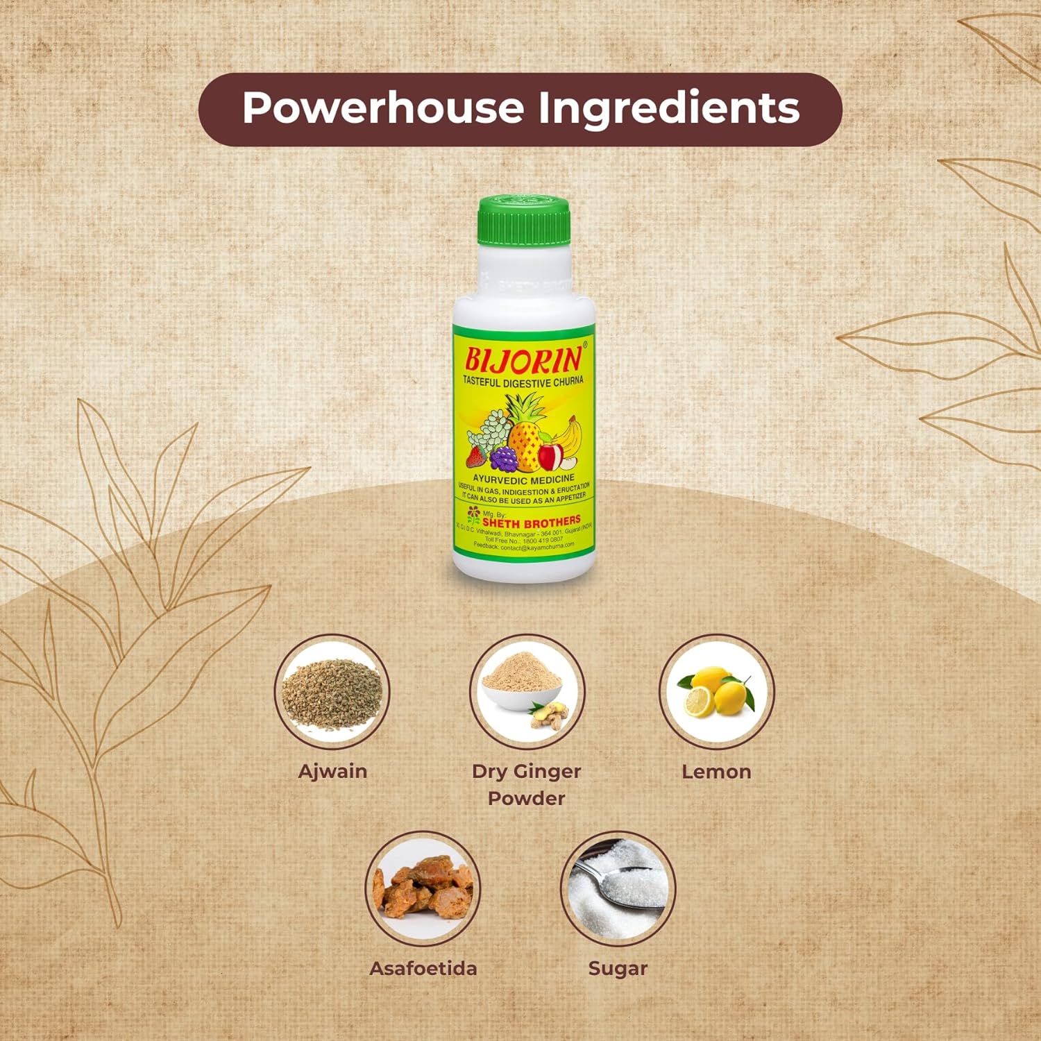 Sheth Brothers Ayurvedic Bijorin Churna Powder 100g