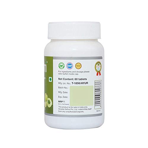 Sri Sri Tattva Ayurvedic Amla 500 mg bietet antioxidative Unterstützung in Tablettenform
