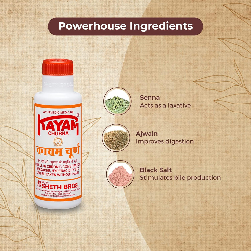 Seth Brothers Kayam Ayurvedisches Churna-Pulver
