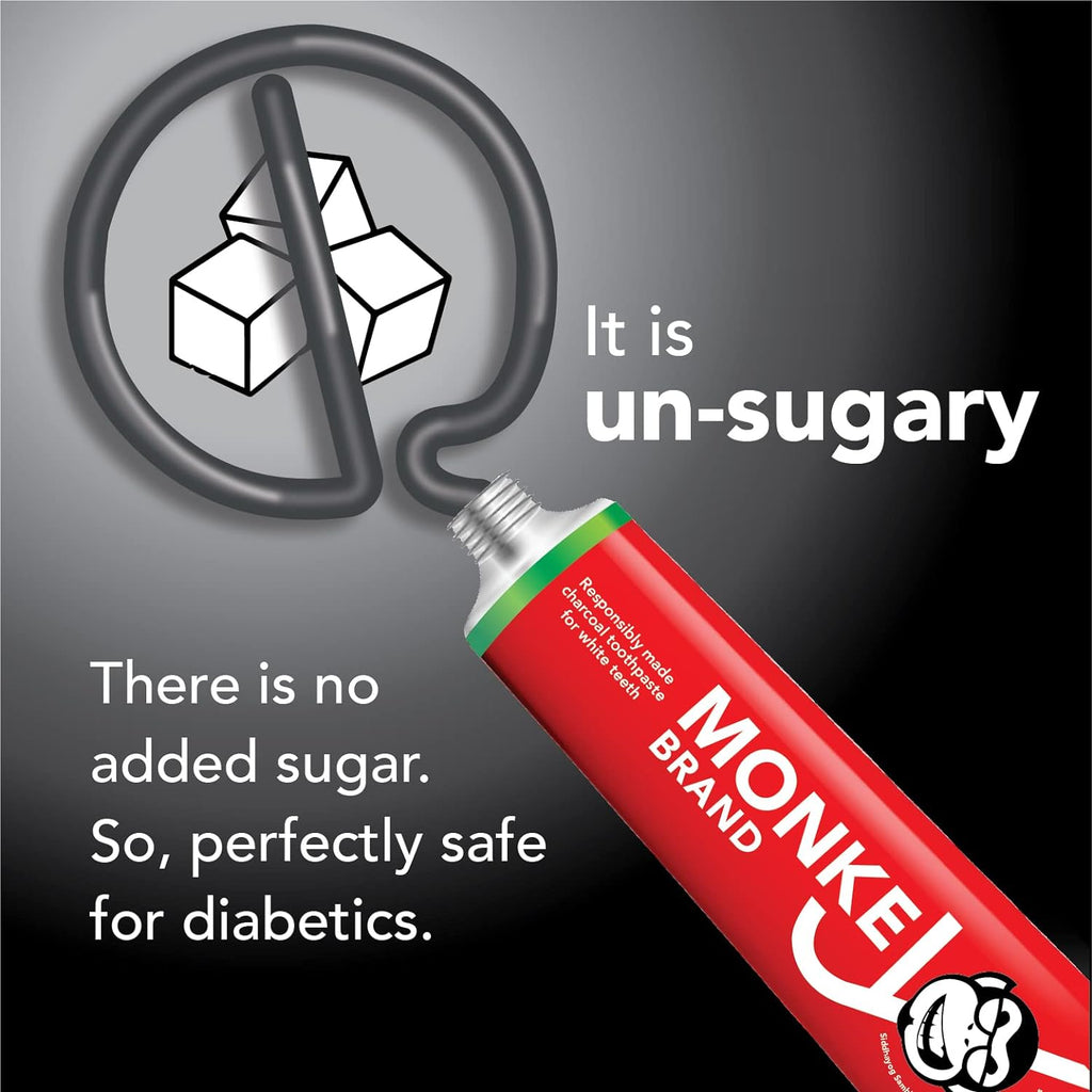 Monkey Ayurvedic Herbal Charcoal Nogi Whitening Stain Removal Toothpaste 185g