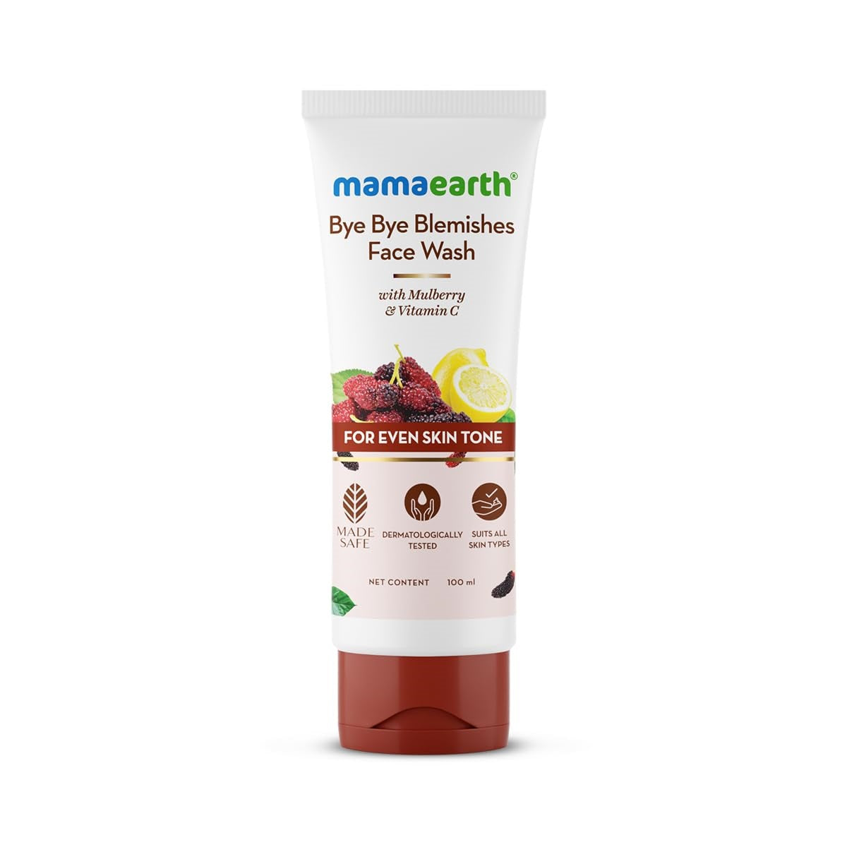 Mamaearth Bye Bye Blemishes Face Wash with Mulberry and Vitamin C for Even Skin Tone 100ml