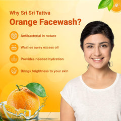 Sri Sri Tattva Orange For Fresh & Sparkling Skin With Orange Extract Face Wash Liquid 60ml