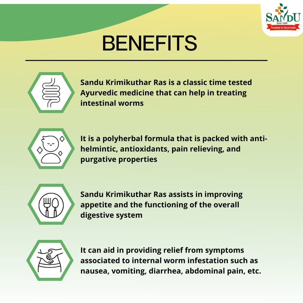 Sandu Ayurvedic Krimikuthar Rasa 25 Tablets