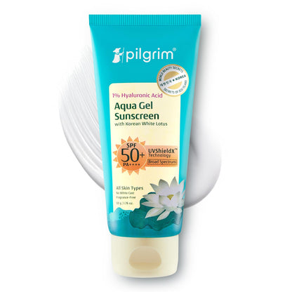 Pilgrim Cosmetics 1% Hyaluronic Acid Aqua Sunscreen Gel SPF 50 PA++++ 50g