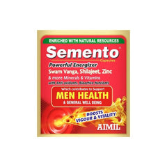 Aimil Аюрведические капсулы Semento для бодрости и здоровья мужчин, улучшающих общее самочувствие, 20 капсул 