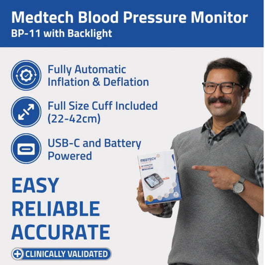 Medtech Automatic Digital BP Machine Blood Pressure Monitor BP11 (with backlight)