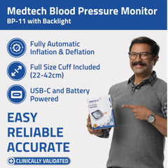 Medtech Automatisches digitales Blutdruckmessgerät BP11 (mit Hintergrundbeleuchtung)