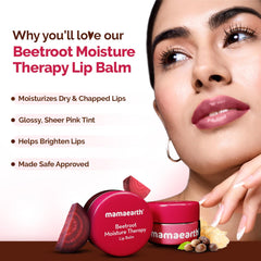 Mamaearth Beetroot Moisture Therapy Lip Balm with Hyaluronic Acid for Dry & Chapped Lips Beetroot 15g