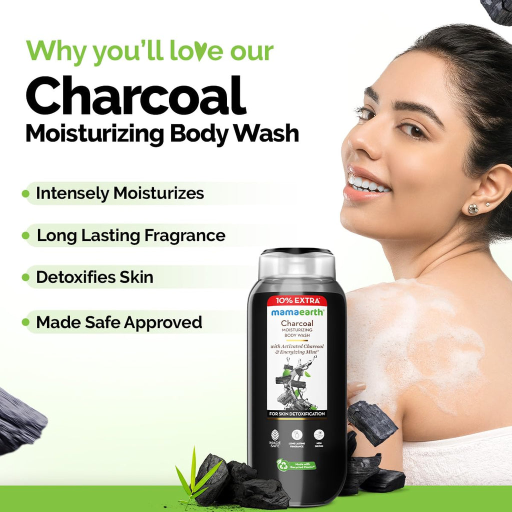 Mamaearth Charcoal Moisturizing Body Wash with Activated Charcoal & Energizing Mint 250ml