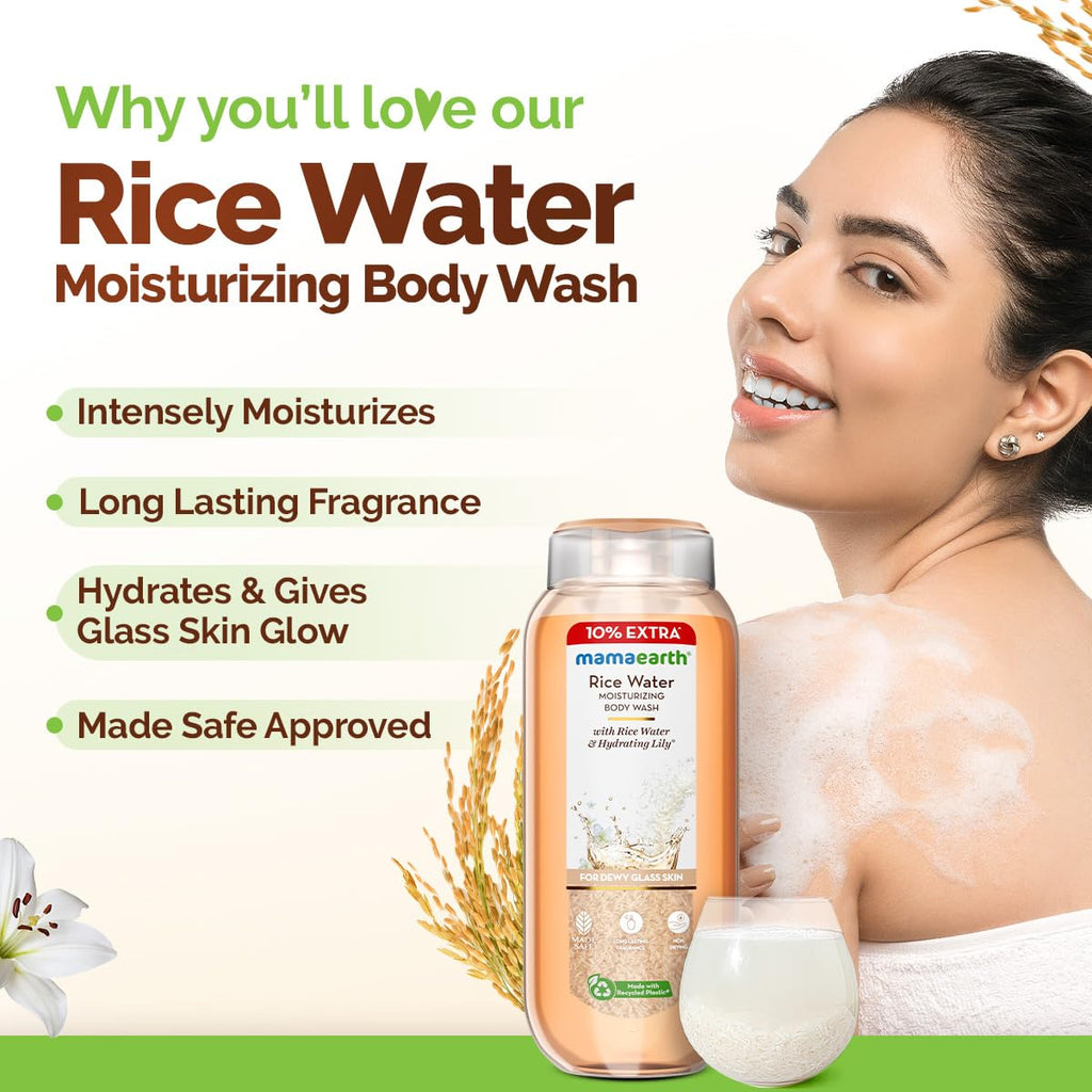 Mamaearth Rice Water Moisturizing Body Wash with Rice Water & Hydrating Lily 250ml