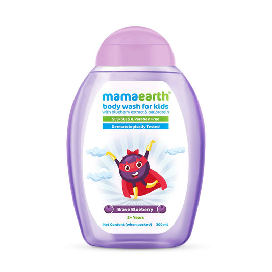 Mamaearth Brave Blueberry Body Wash For Kids with Blueberry and Oat Protein 300ml