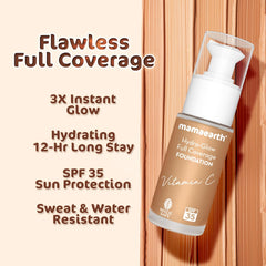 Mamaearth Hydra Glow Full Coverage Foundation With Vitamin C & Turmeric 30ml