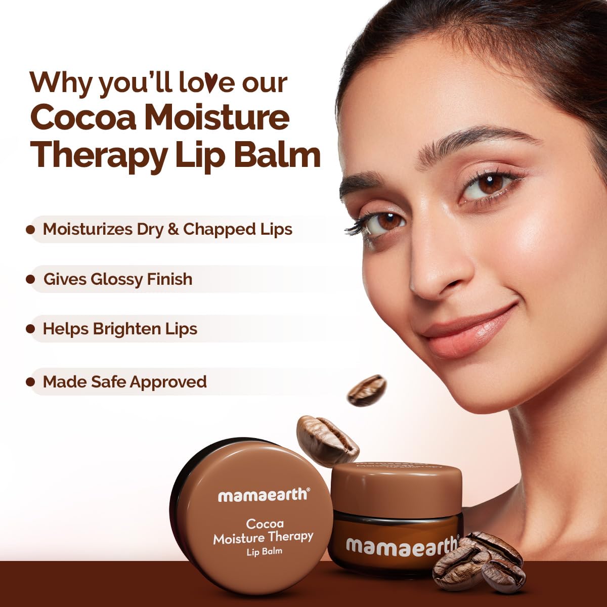 Mamaearth Cocoa Moisture Therapy Lip Balm with Cocoa Butter & Coffee 15g
