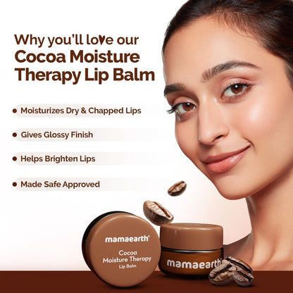 Mamaearth Cocoa Moisture Therapy Lip Balm with Cocoa Butter & Coffee 15g