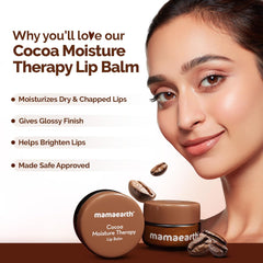 Mamaearth Cocoa Moisture Therapy Lip Balm with Cocoa Butter & Coffee for Dry & Chapped Lips 15g