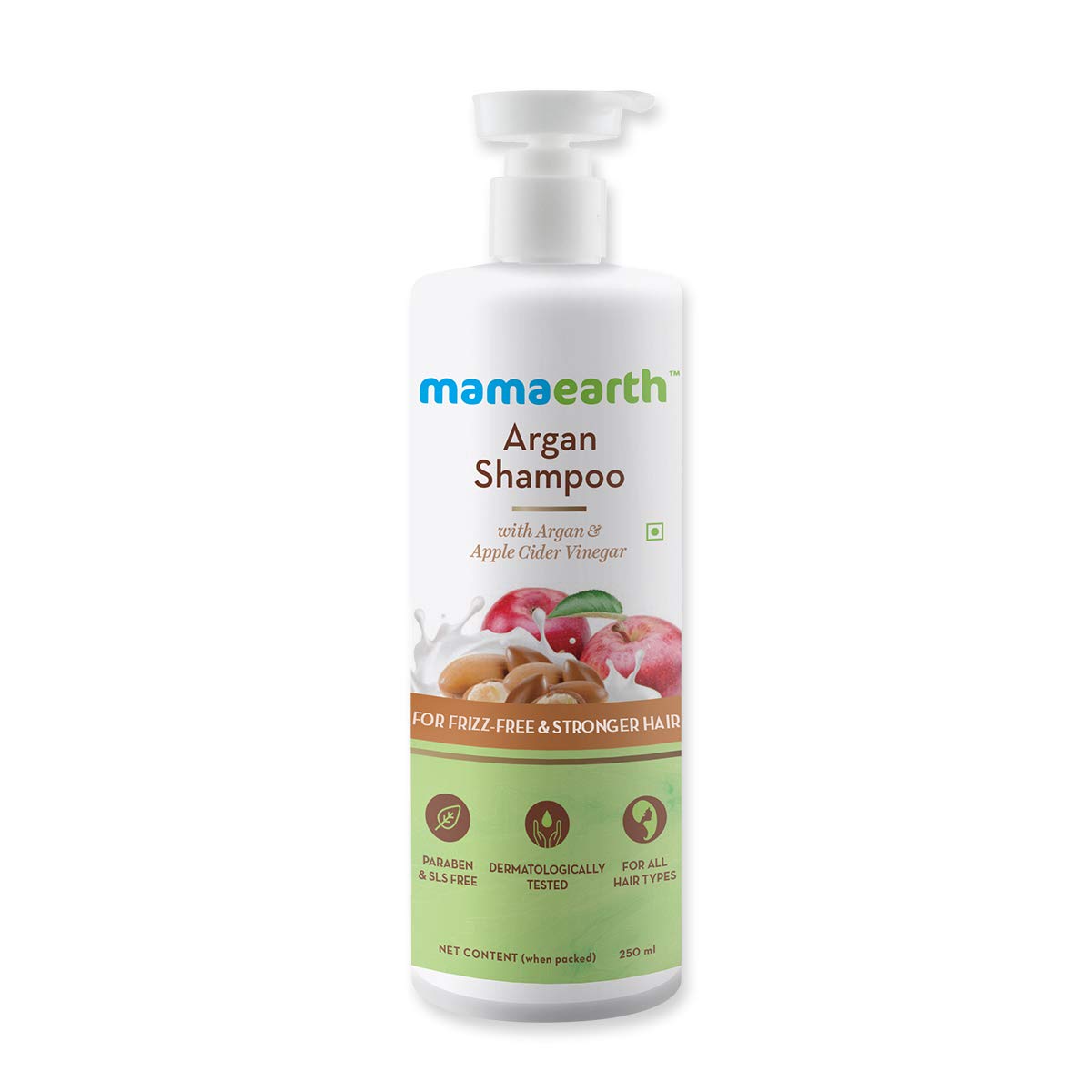 Mamaearth Argan Shampoo with Argan and Apple Cider Vinegar for Frizz-free and Stronger Hair 250ml