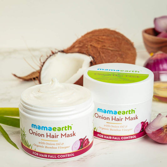 Mamaearth Onion Hair Mask For Hair Fall Control With Onion Oil and Organic Bamboo Vinegar 200ml