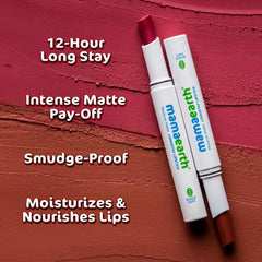 Mamaearth Moisture Matte Long Stay Lipstick Berrylicious Magenta,Bubblegum Nude,Candyfloss Pink,Carnation Nude,Cherry Punch,Cinnamon Nude,Grapefruit Pink & Hazelnut Brown 2g