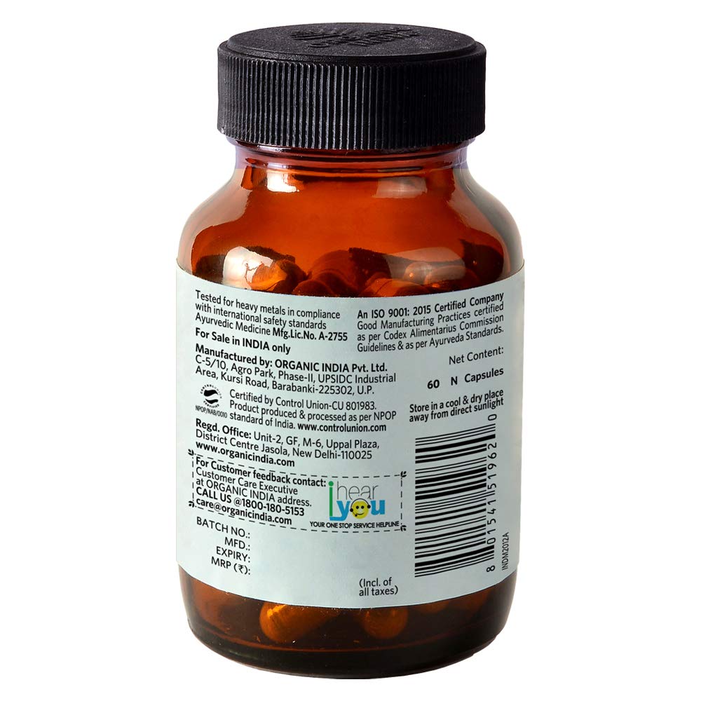 Organic India Ayurvedic Kalmegh to Detox your Body & Boost Immunity Capsule