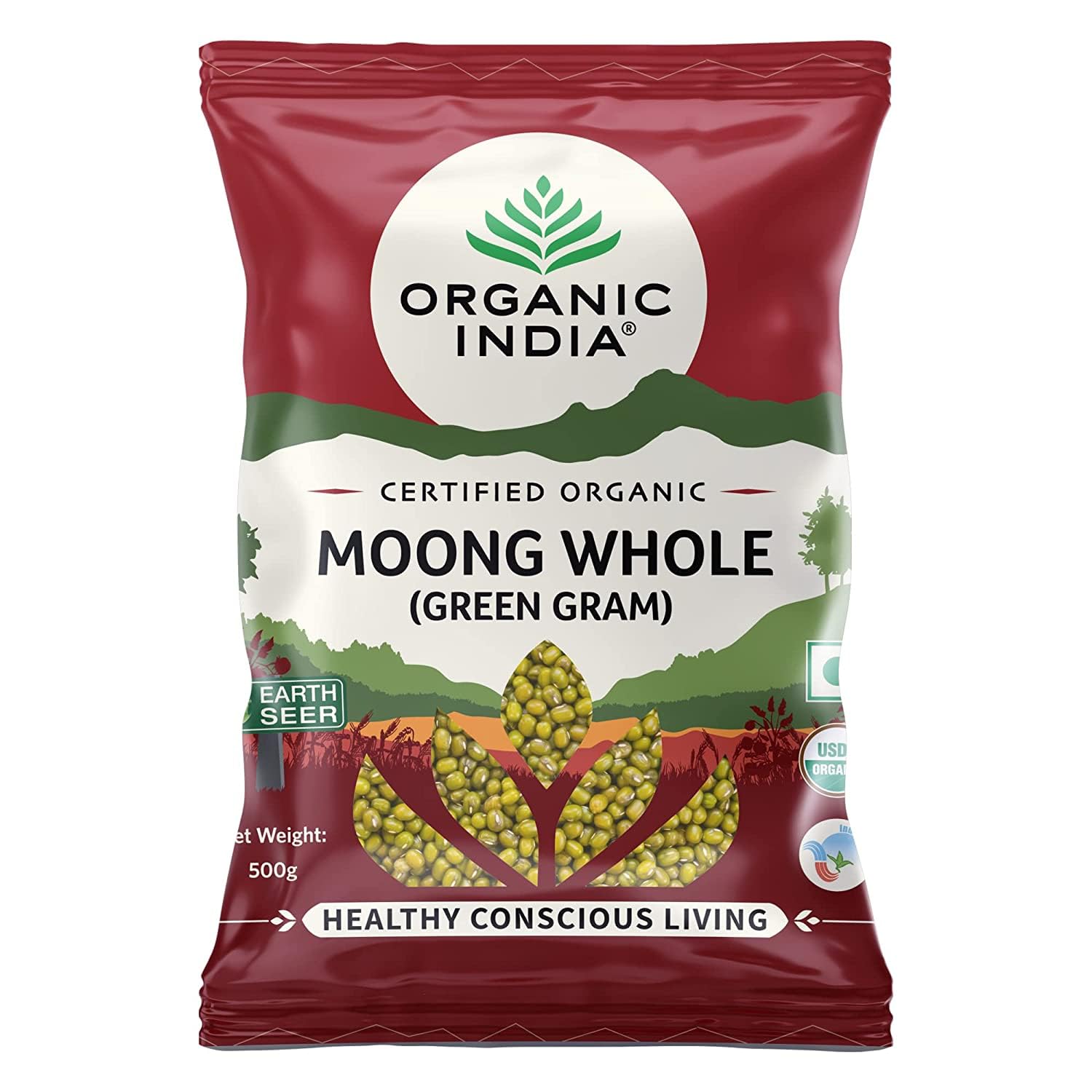 Organic India Moong Whole (Green Gram) 500g