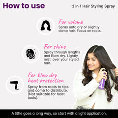 2.Oh 3 In 1 Hair Styling Spray 200ml