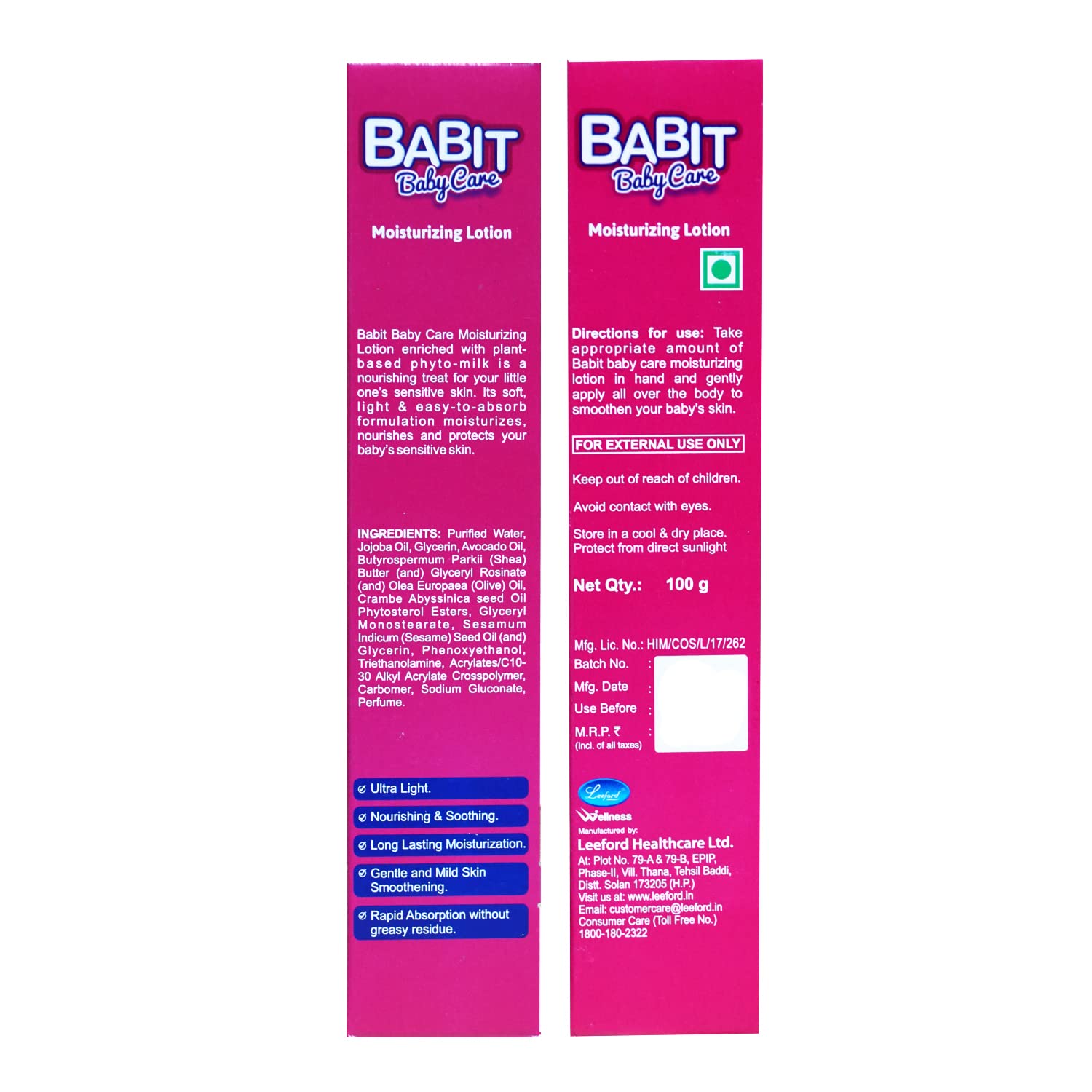 Leeford Babit Baby Moisturizing Lotion
